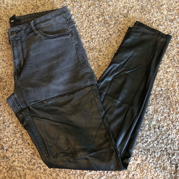 Hu0026M | Jeans | Hm Denim Faux Leather Combo Skinny Jeans | Poshmark